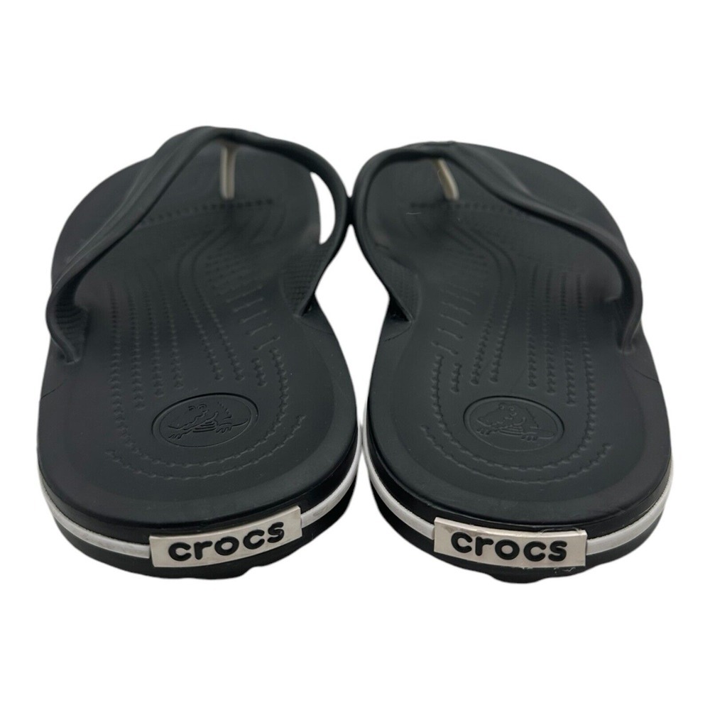 Crocs Unisex Crocband Flip‎ Flops Thong Sandals 11033 Black Men's 9 Women's 11 - Picture 8 of 11